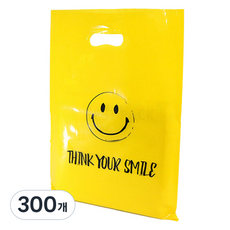 BEST PACK 微笑塑膠購物袋 中 25 x 38 cm, 黃色, 300個