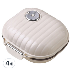 Seutedieol 攜帶式7天一週份量藥盒 白色 小型, 4個