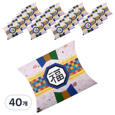 아이엔피 해피명절 福 선물 베개 상자 중 18 x 13.5 x 4 cm, 혼합색상, 40개