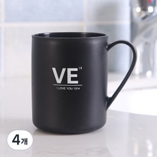 몬드스팟 LOVE 하트 신혼부부 집들이 선물 욕실 양치컵 YY57303, 블랙, 4개