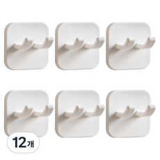 Minune 免鑽孔插座掛鉤 插座掛架 插頭固定器, 白色, 12個