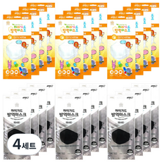 하이가드 숲의숨 방역 황사마스크 2종 세트 화이트 소형 KF94 12p + 블랙 대형 12p, 4세트