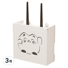 홈 거실 TV 공유기 벽걸이형 보관함 타입3, 화이트, 3개