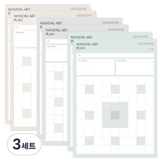 리코즈 만다라트 모노 플래너 3종 x 2p 세트, 혼합색상, 3세트