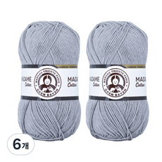 DIKTAS Madame Cotton棉質混紡毛線 2入, 001淺灰色, 6個