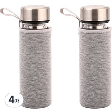 뷰레이티닷컴 베이크 무지 물병가방 360ml, 그레이, 4개