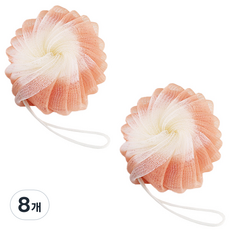 플라워 목욕 샤워볼, 오렌지, 8개, 1개입