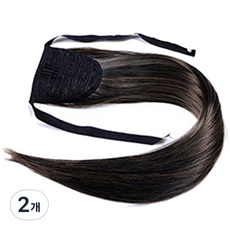 뷰티팝 내추럴 컬러 스트레이트 뒷머리 가발, 14, 2개