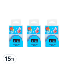 라인프렌즈 BT21 마스킹테이프 30mm, 블루, 15개