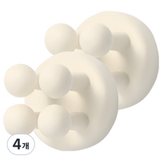 리빙홈디테일 벽부착 다용도 실리콘 칫솔걸이 GE-23, 화이트, 4개