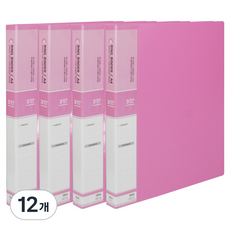 마이다스 PP칼라 O링 바인더 3공 민 2cm A4, 분홍색, 12개