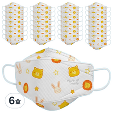韓國Pure mate動物圖案立體口罩兒童用KF80 白色 XS, 50片, 6盒