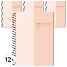 비팬시 3000 2등분 수학 연습장, 피치핑크, 12개