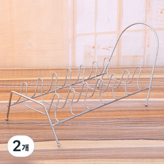 餐具瀝水收納架 廚房碗盤架 28.3 x 15 cm, 銀色, 2個