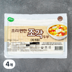 맑은물에 조각 찌개두부, 3kg, 4개