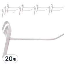 免打孔鐵網展示架 商品掛勾 掛鉤 10cm, 白色, 20個