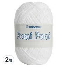 미소털실 포미포미 슬림 극세사 뜨개실 2.5mm 45g, 01 화이트, 2개