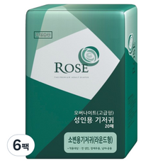 로즈 라운드 고급형 성인용 속기저귀, 20매입, 6팩