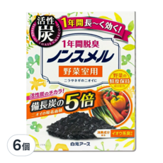 Hakugen Earth 白元 冰箱除臭劑 野菜室用 B082 橘盒, 83g, 6個