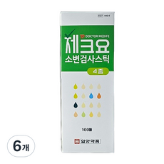 일양약품 체크요 단백뇨 소변검사 스틱 키트 4종, 100매, 6개