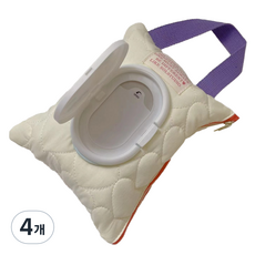 Harui攜帶型濕紙巾收納包 大型, 淡黃色, 4個