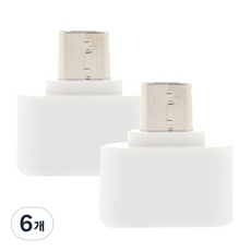 올웨이즈 마이크로 5핀 USB OTG 젠더, 1.2cm, 화이트, 6개