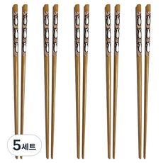 CAMEL 竹製魚圖案轉印筷5雙組, 5套, 原木, 單品