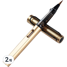 다사바바 초보자용 휴대용 펜 붓 투명골드, 2개, 필체길이 14 cm