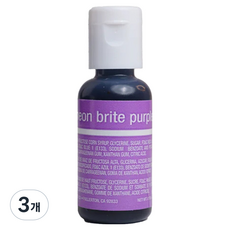 셰프마스터 리쿠아젤 수용성 식용색소 네온브라이트퍼플, 20g, 3개