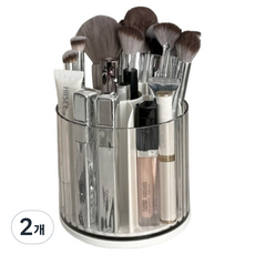 캐시리치 회전 펜꽂이 데스크 오거나이저 12 x 10 cm, 화이트, 2개