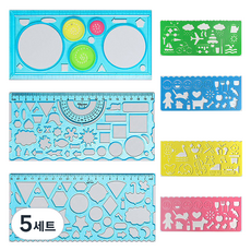 Bacogel 圖形繪圖尺 7件組, 藍色, 5套