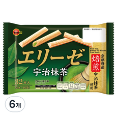 부르봉 엘리제 웨이퍼 말차, 115g, 6개
