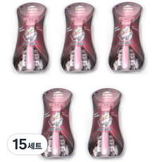 블루버킷 프리미엄 일회용 면도기 핑크 + 여분날 3p 세트, 15세트