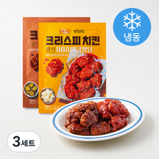 랭킹닭컴 BBQ 크리스피 치킨 마늘간장 300g + 매콤양념 300g 세트 (냉동), 3세트