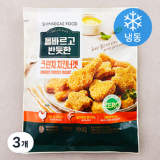신세계푸드 올바르고 반듯한 크런치 치킨너겟 (냉동), 500g, 3개