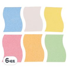 아싸레 S자 펄프 레인보우 스펀지 6종 세트, 6세트