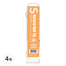 Jello Jello 專業短橢圓形指甲尖 100p, 4個, 天然