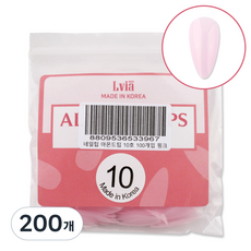 Lvia 杏仁甲片 10號, 200個, 粉紅色