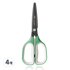 델리 3D 커브 블랙날 테프론 가위 TJ109, 그린, 4개