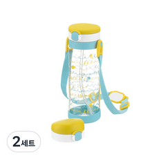 릿첼 AQ 머그 빨대컵 스텝업 세트, 450ml, 2세트, 옐로우