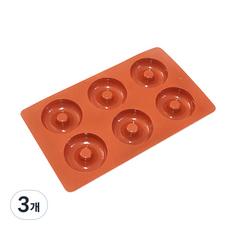 矽膠甜甜圈烤盤 6格, 3個