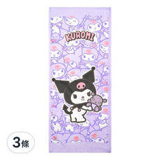 KUROMI 酷洛米 台灣製毛巾 76 x 34cm, 酷洛米抱玩偶, 3條