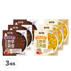 엘빈즈 한끼뚝딱 우리아이 한우짜장 3p + 한우카레 3p 세트, 짜장, 카레, 3세트