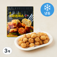 노랑 갓튀겨나온 곱빼기 꼬마돈까스 (냉동), 500g, 3개