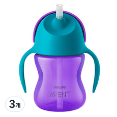 필립스아벤트 벤디 빨대컵 SCF796, 200ml, 3개, 블루 + 퍼플