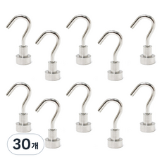釹磁鐵掛鉤 12mm TJ10T, 銀色, 30個