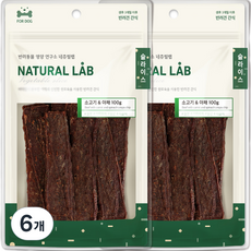내츄럴랩 슬라이스 강아지간식, 소고기 + 야채 혼합맛, 100g, 6개