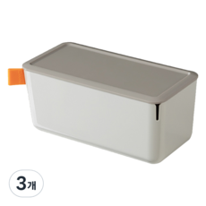 XDM 심플한 리빙박스 팬트리 정리함 소형, 라이트그레이(수납함), 랜덤발송(소프트라벨), 3개