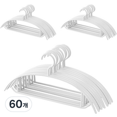 Nature Living 防肩角變形基本款針織衫衣架, 60個, 白色
