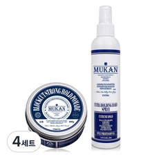 무칸 블럭컷 스트롱 홀드 포마드 왁스 100g + 스프레이 250ml 세트, 4세트